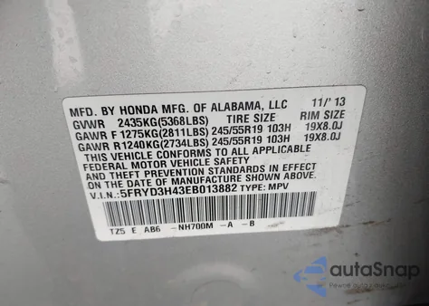 2014 Acura Mdx Technology Package из США, поврежденный, VIN 5FRYD3H43EB013882